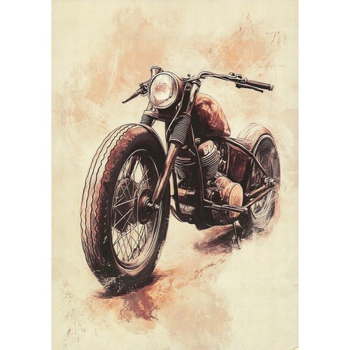 Retro motorcycle art - motorcycle,