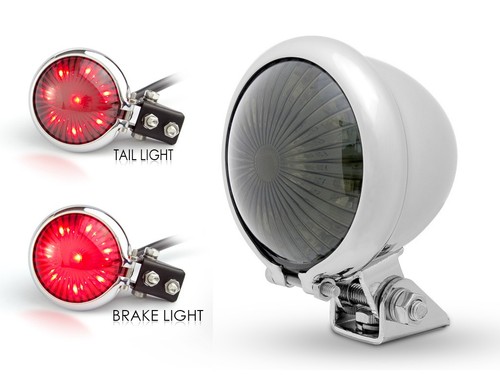 Chrome led motorcycle tail - chrome,