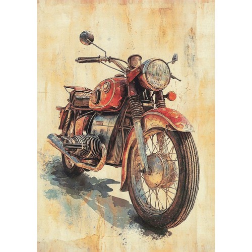 Retro motorcycle art - retro,