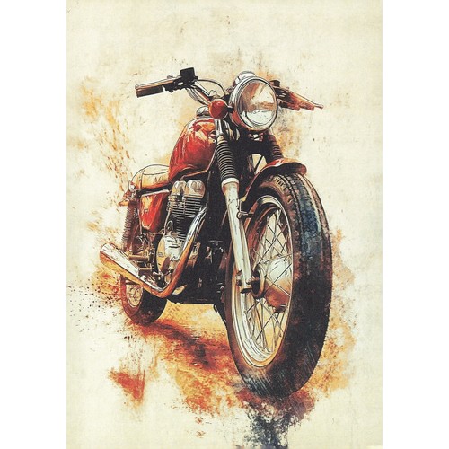 Retro motorcycle art - art, post