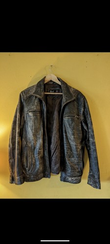 Real leather distressed jacket - leather,