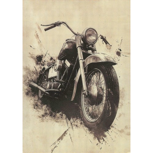 Retro motorcycle art - motorcycle,