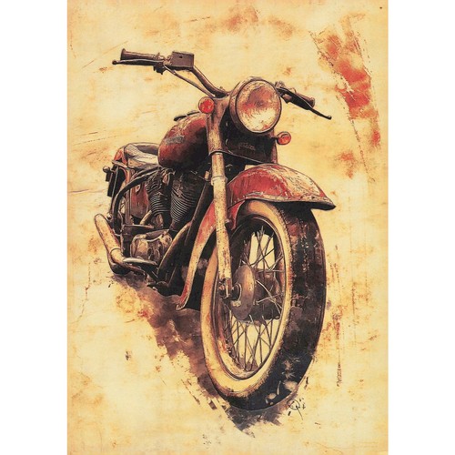 Retro motorcycle art - retro,