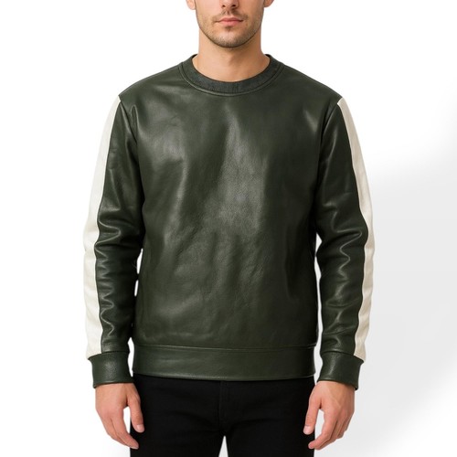 New mens green biker - mens, leather