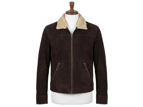Men brown genuine suede - brown,