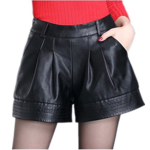 Trendy black leather - trendy, shorts