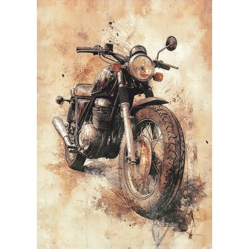 Retro motorcycle art post - retro,