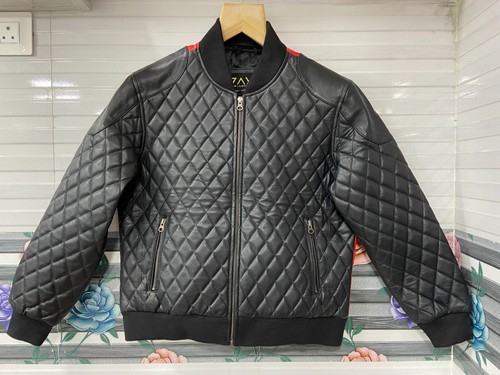 Men real leather bomber - real,