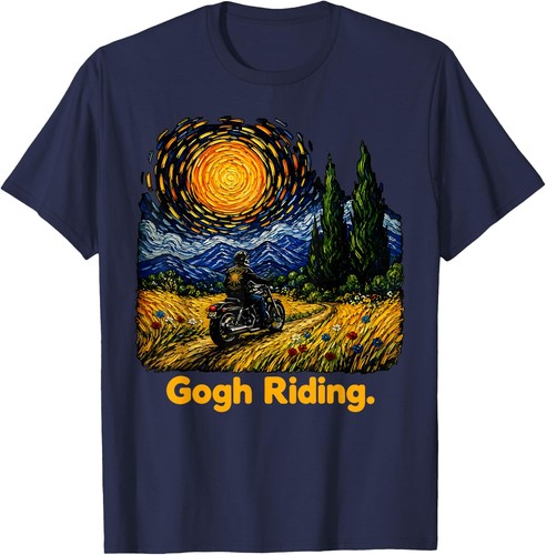 Gogh riding motorcycle van - gogh,