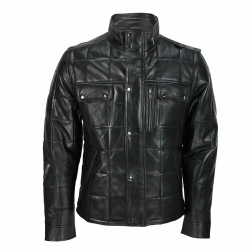 New men black quilted jacket - new,