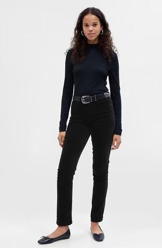 Gap black velvet pants high - black,