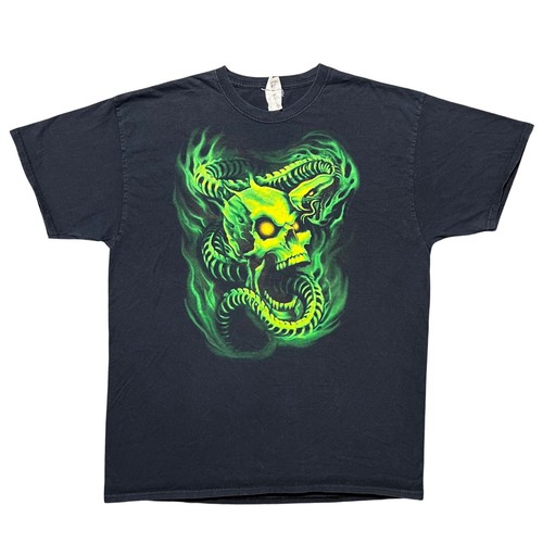 Vintage flaming skull - flaming,
